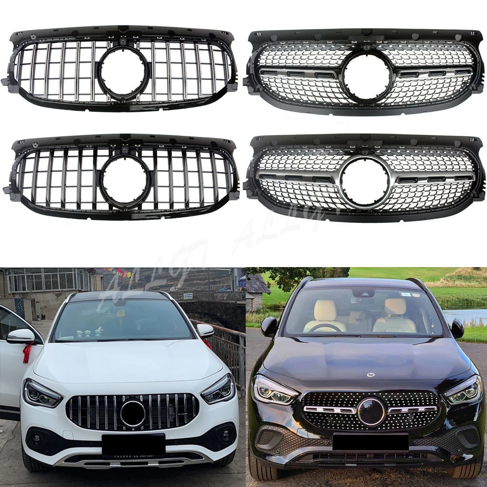 

Car Front Racing Billet Bumper Grille Upper Facelift Grill Fit For Mercedes-Benz H247 GLA200 GLA200d 2021 2022 2023+