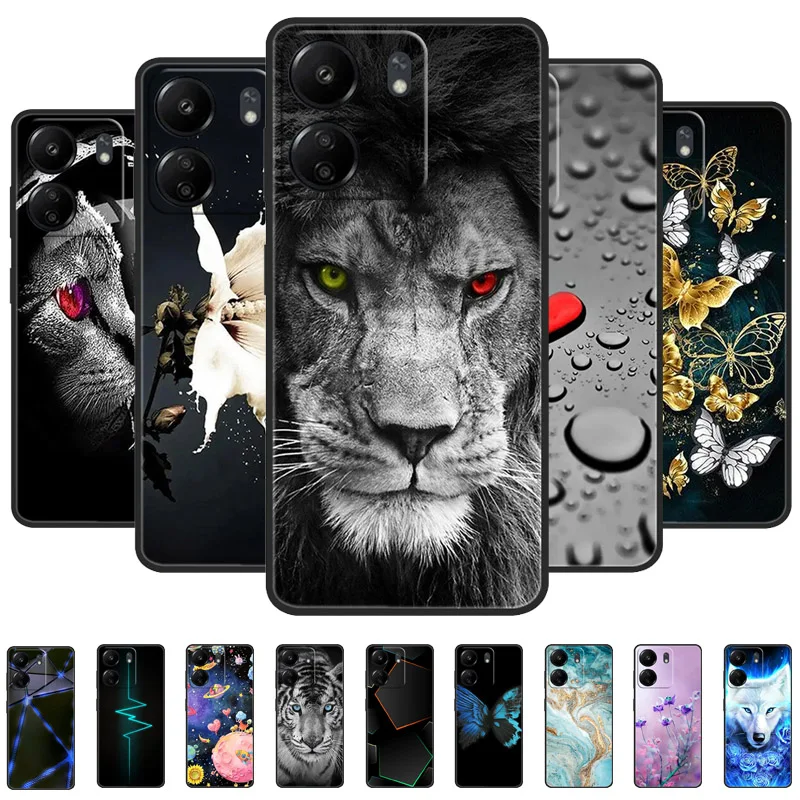 For POCO C65 Case Shockproof Soft Silicone TPU Back Cover for Xiaomi POCO C65 Phone Cases C 65 Global Version Cute Fundas Capa