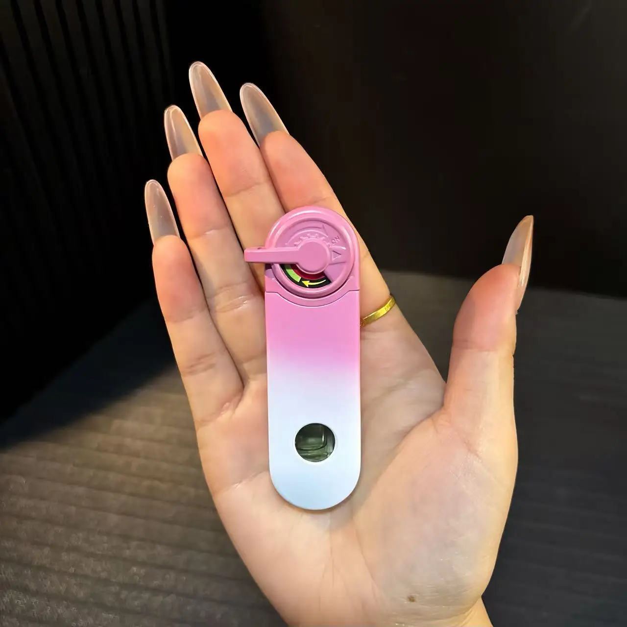 New Gradient Color Rocker Arm Inflatable Lighter Windproof Jet Flame Linkage Gear Decompression Fashionable Portable Igniter