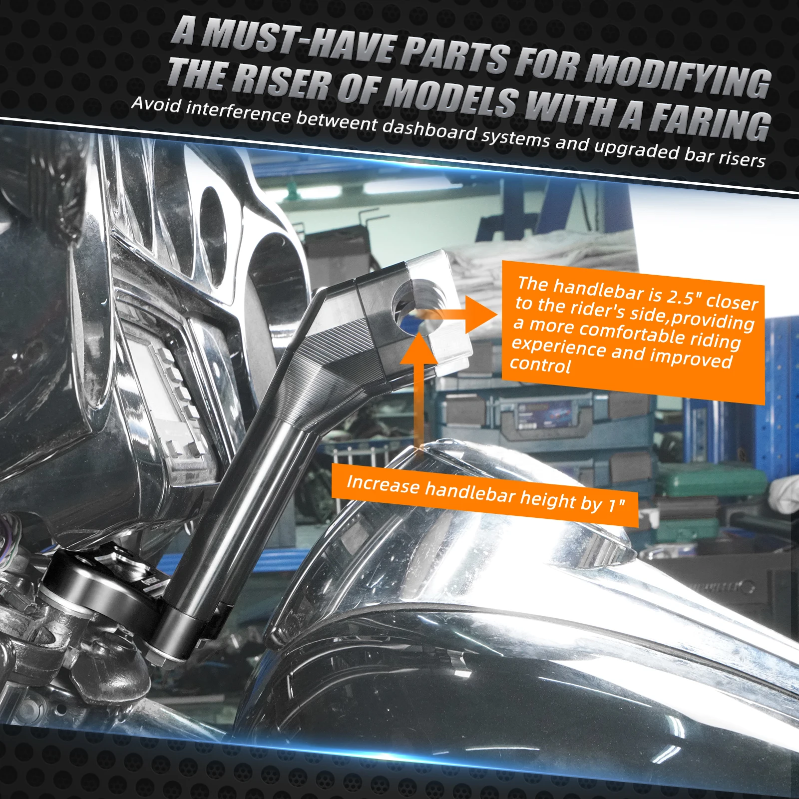 Für Harley Street Glide FLHX/Special FLHXS 2014–2023 Lenkererhöhung, Rückzugsplatte, Electra Glide Standard FLHT Ultra Limited – Detail 7