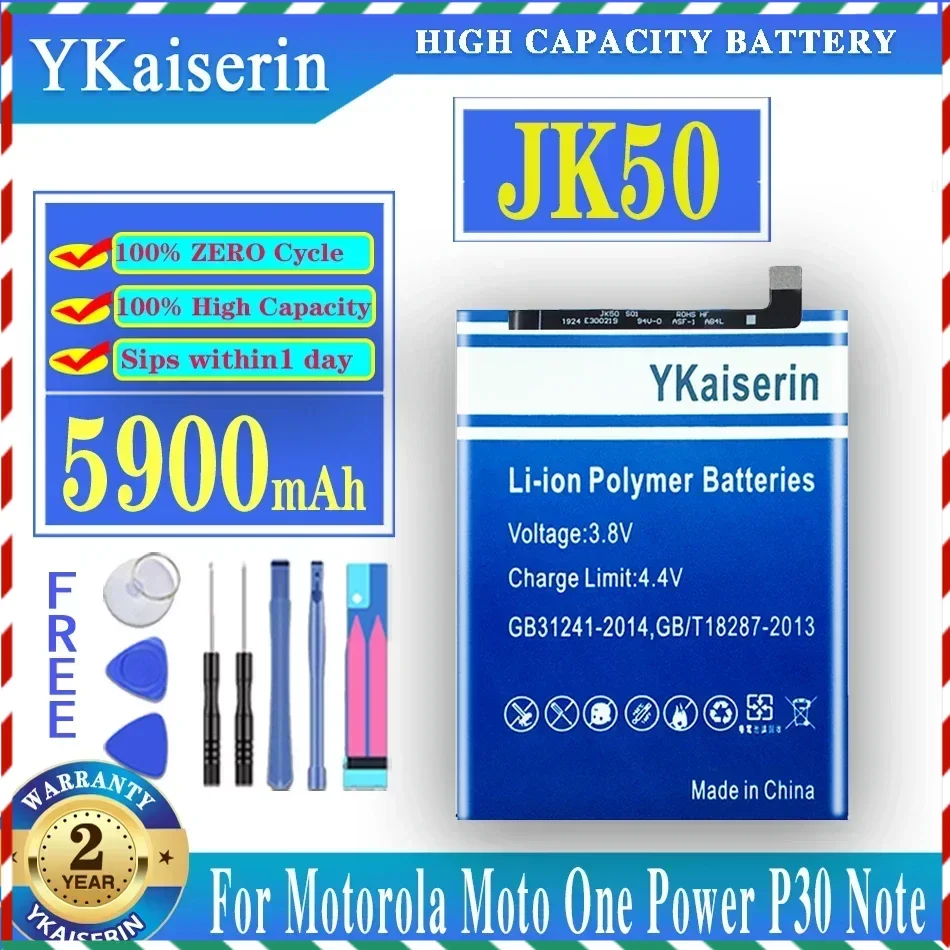 YKaiserin JK50 JK 50 5900mAh Replacement Battery For Motorola Moto P30 Note P30Note XT1942-1 High Quality Batteria + Track Code