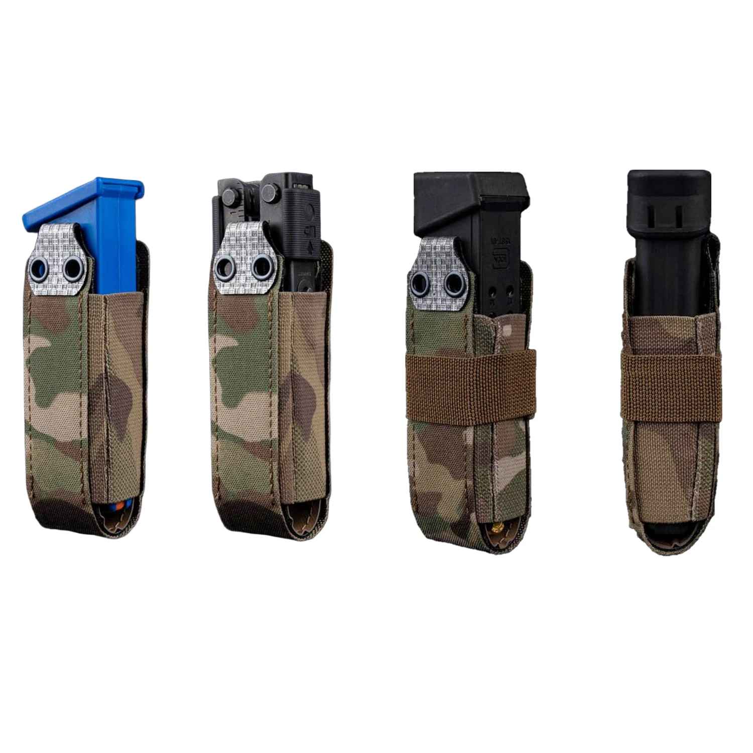 

Poseidon Defense ESP Elastic Mag Pouch Molle Hook-loop 9mm .40S&W .357 Magazine Carrier Adjustable Height Elastic Retent