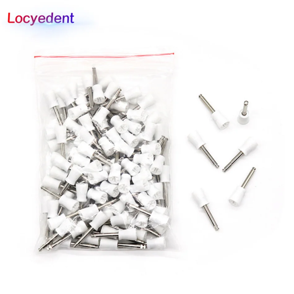 Escova de nylon, Escovas de polimento, Descartável, Oral Care, Cabeça para Clareamento dos Dentes, Limpeza, Tipo Plano, 100Pcs por pacote