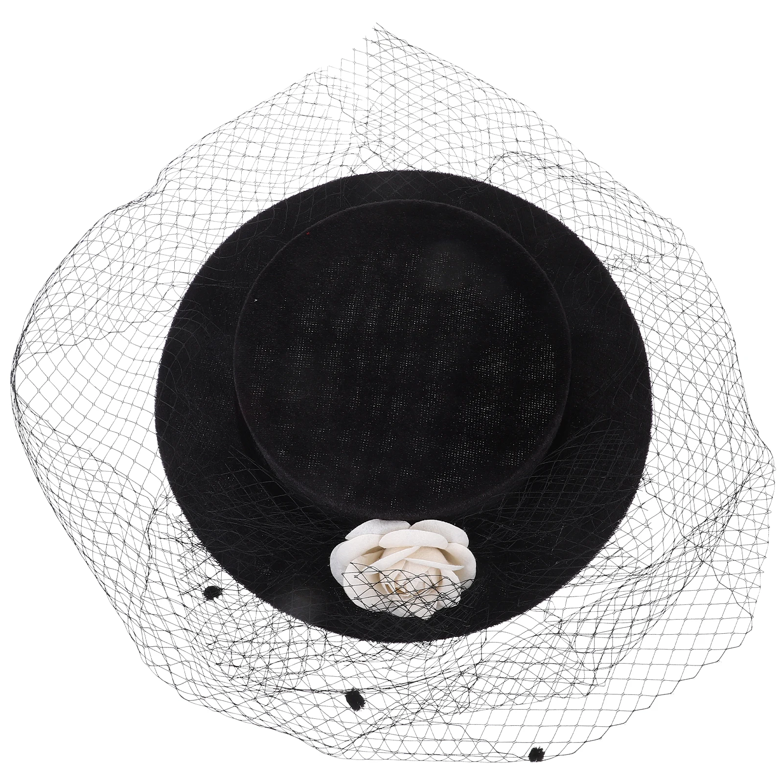

1pcs Hat Black Veil Wedding Fashion Wide Brim Sun Protection Women Fascinator Photoshoot Travel Performances Hats