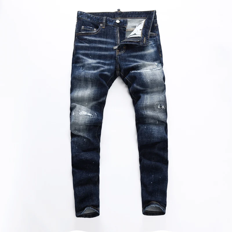 Men Black Grey Heavy Wash Whiskering Skinny Jeans Stretch Mid Waist Distressed Denim Pantshombre