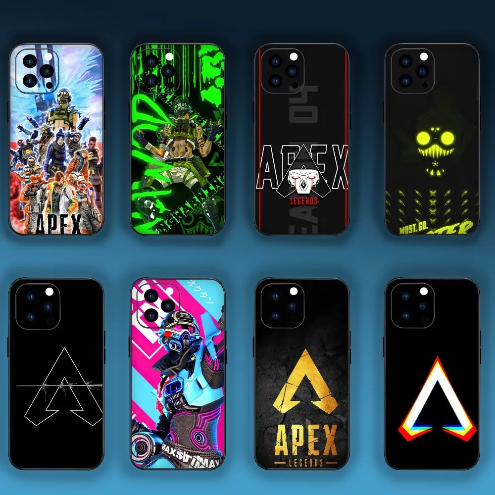 A-Apex Legends Game Phone Case For iPhone Mini 11 12 13 Plus Pro Max 14 15 XR XS Black Shell