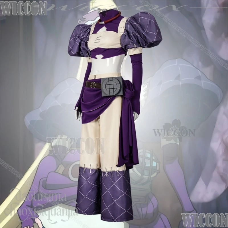 noerde-hew-amozo-cosplay-gachiakuta-handsome-punk-dark-purple-pant-bag-necklace-wig-halloween-christmas-navidad-carnaval-event