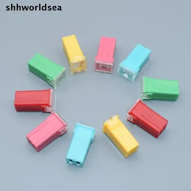 shhworldsea 5pcs free choosen Car fuse Long legs Truck insurance board 20A 30A 40A 50A 60A Fuse box dedicated Multicolor