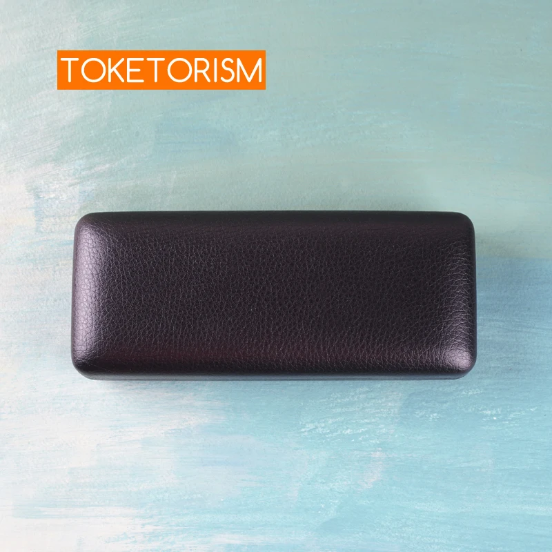 Toketorism Quality Eyeglass Box Portable Leather Hard Cases For Reading Glasses B17