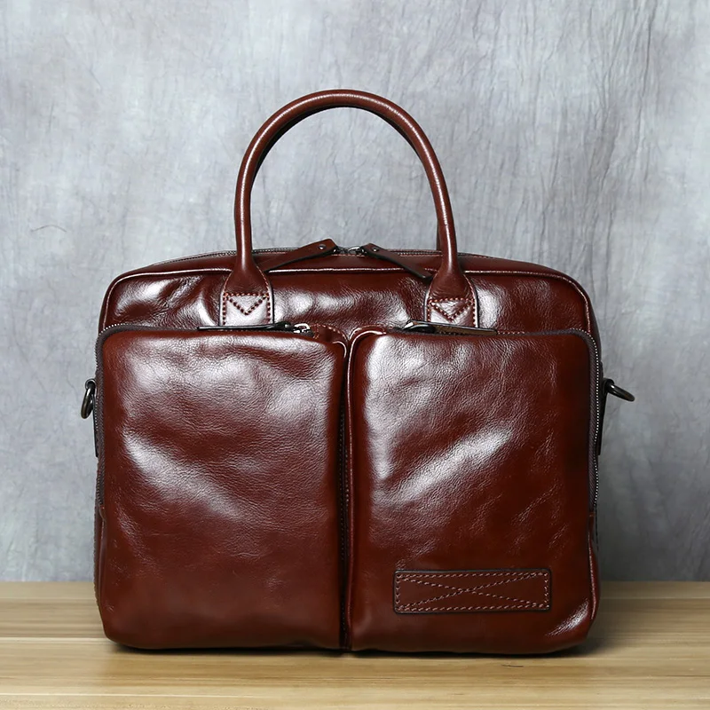 Retro Leder herren Aktentasche Top Schicht Leder Handtasche Lässig Schulter Messenger Tasche Business Laptop Tasche Trendy männer Tasche NZPJ – Detail 20