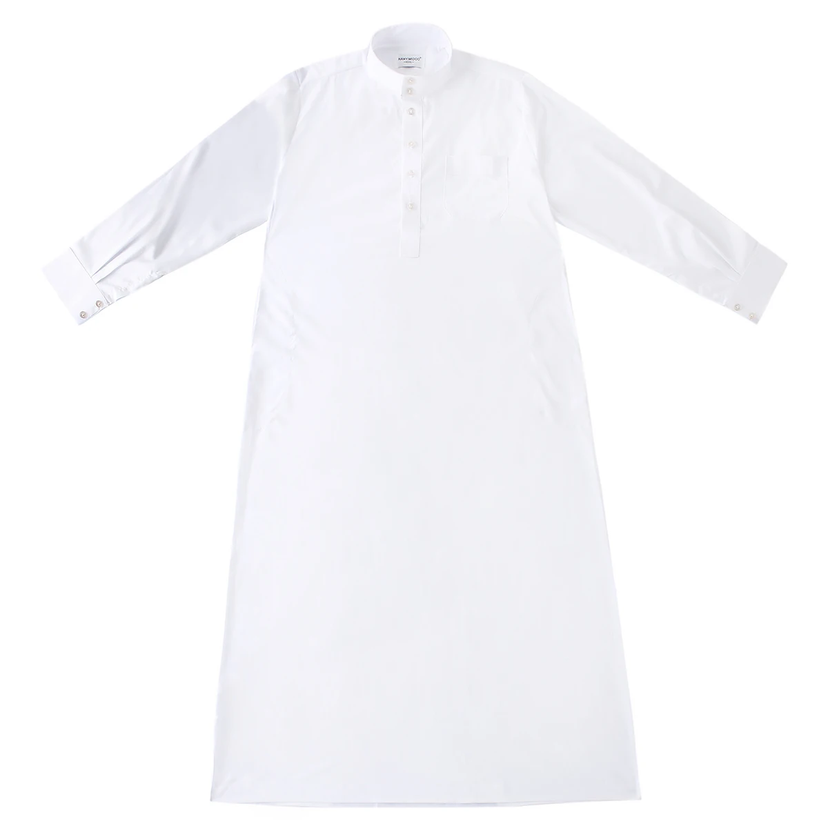 TH815 رجال مسلم إسلامي بأكمام طويلة لون نقي زر رداء رمضان عيد جوبا ثوب #3