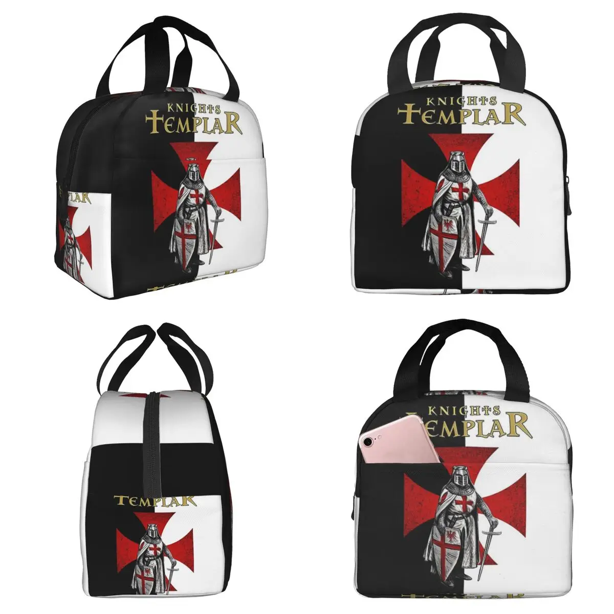 

Термосумка для обедов Templar Shield Cross Knights Templar для детей, школьная термосумка-холодильник, портативная сумка для еды, переносные ланч-боксы