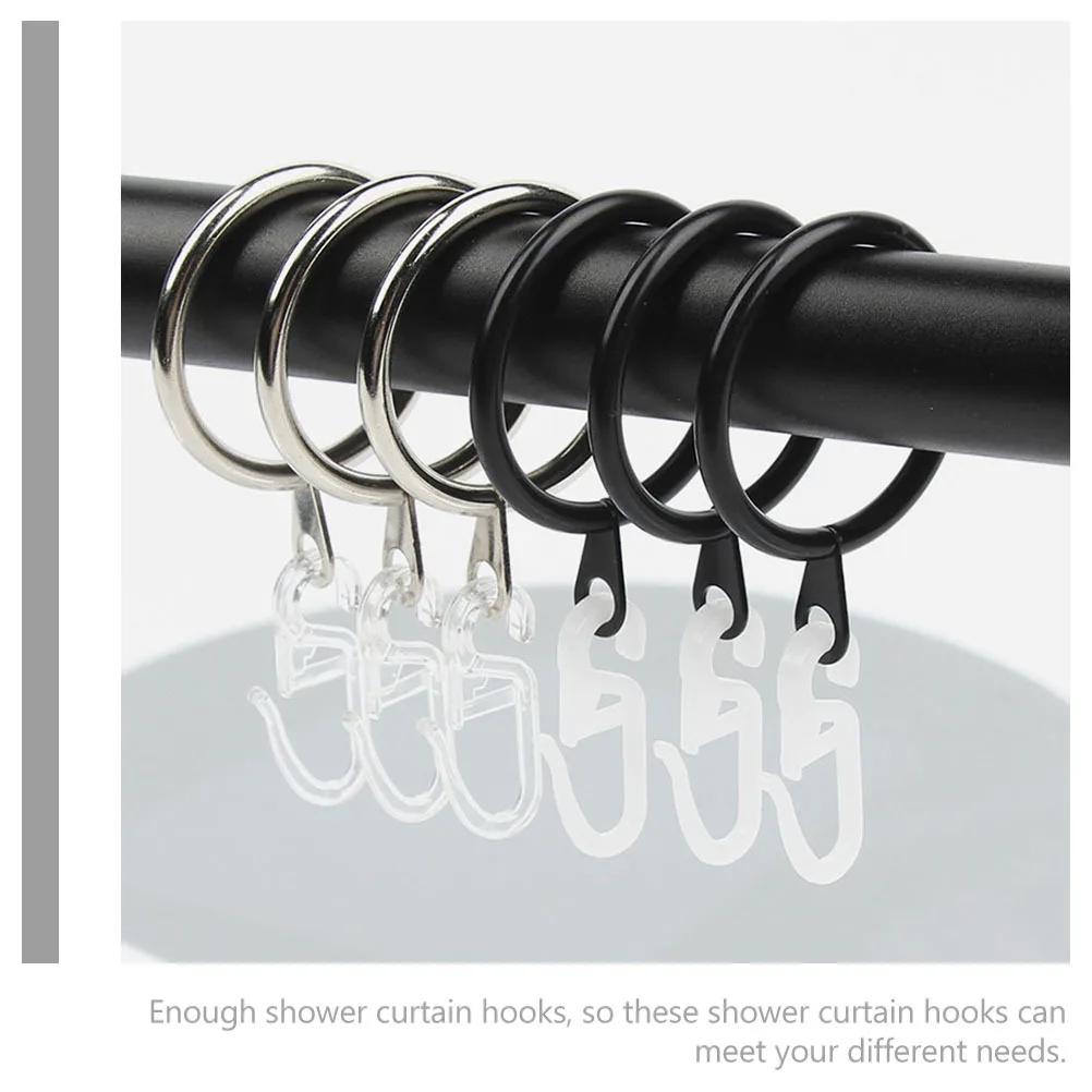 

50Pcs Curtain Rail Pulley Hooks Plastic Shower Curtain Hooks Bathroom Drapery Accessories Drapery Pins