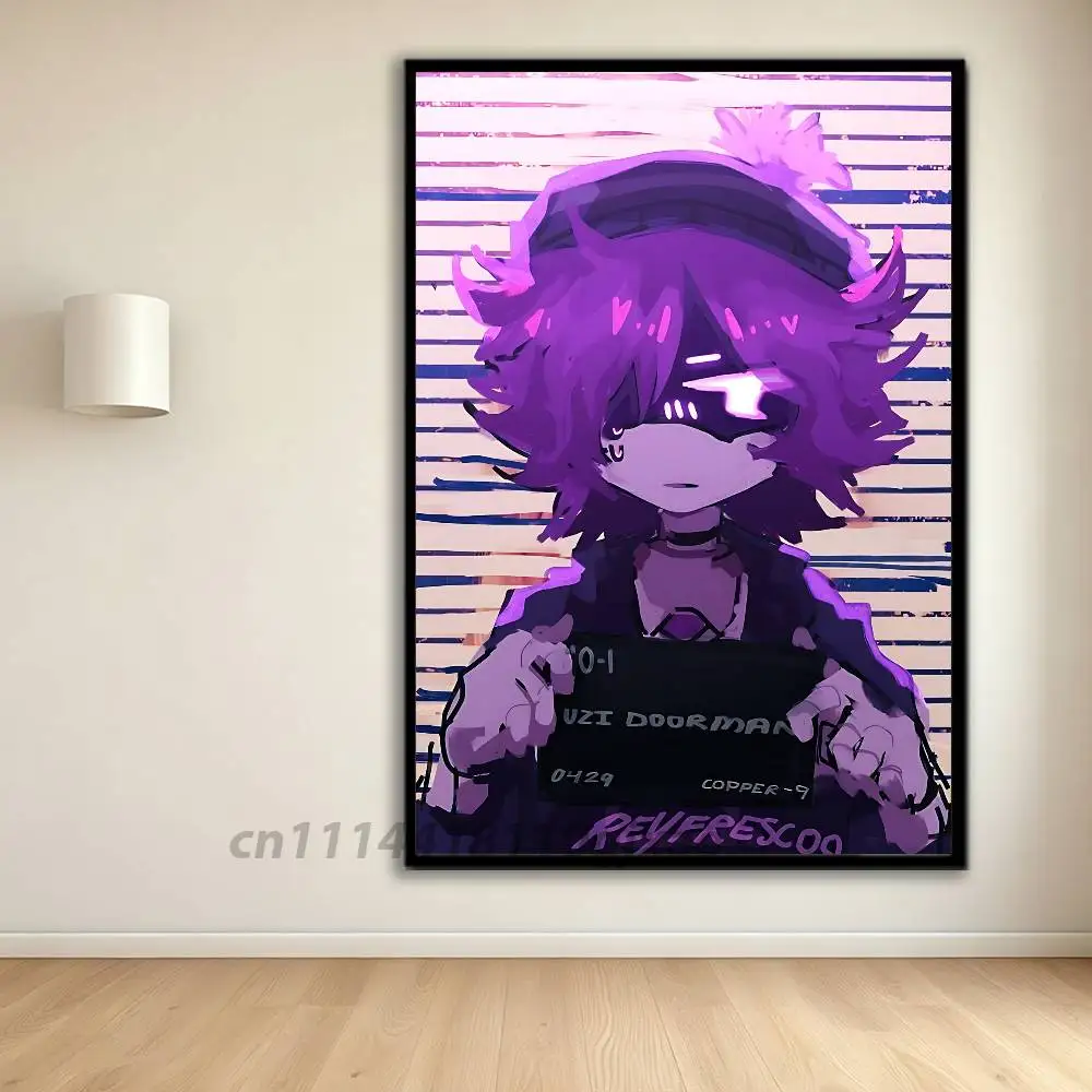 Uzi Doorman game N Murder Drones  Poster HD home decor sticky wall waterproof home living room bar aesthetic decor