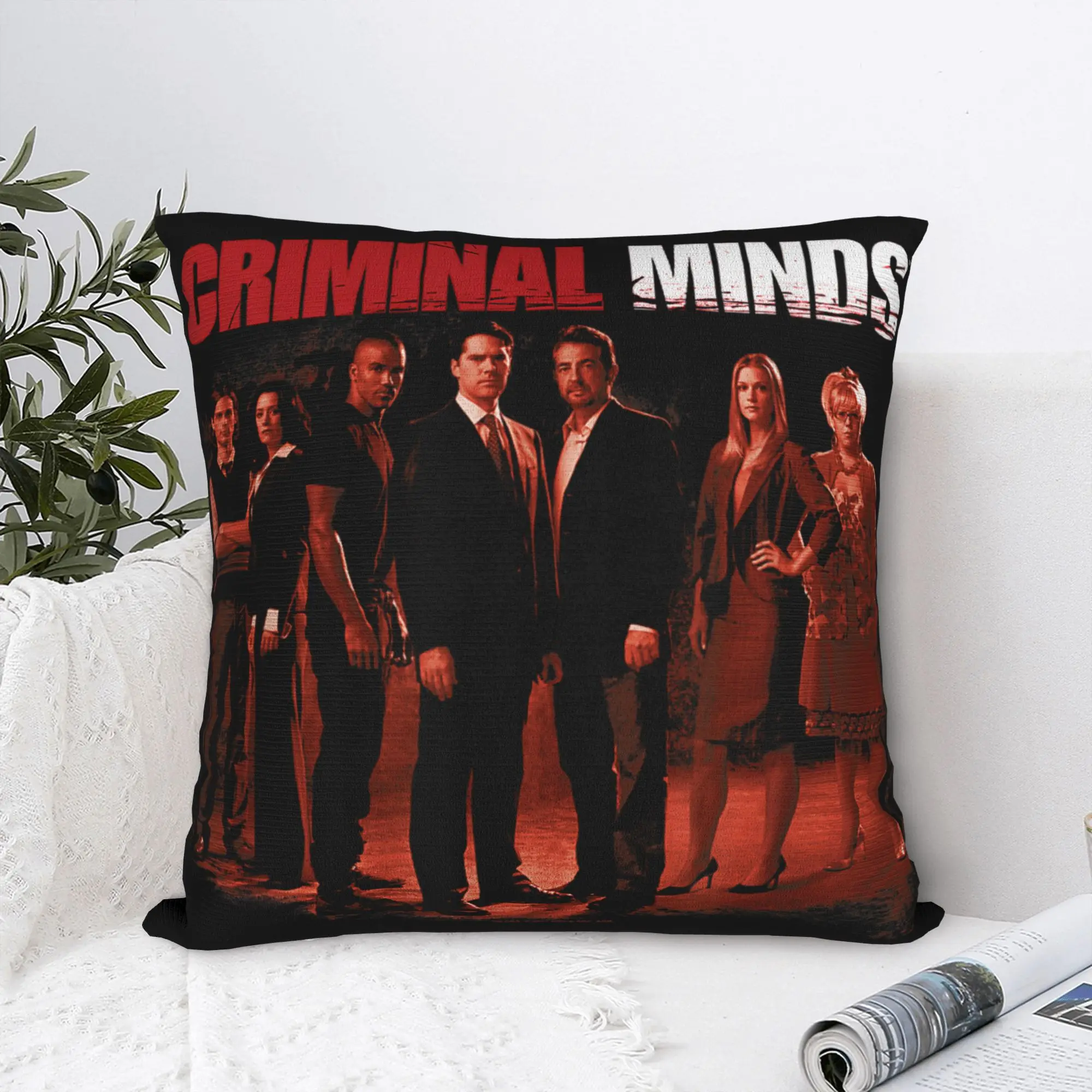Criminal Minds The Crew Pillowcase Printed Polyester Cushion Cover Decorations TV Show Throw Pillow Case Cover Home Square