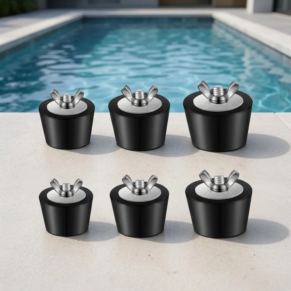6Pc Pool Winterizing Plug- 1'' To 2'' Stainless Steel Bolts Swimming Pool Winter Expansion Plugs- For Above Ground Pool