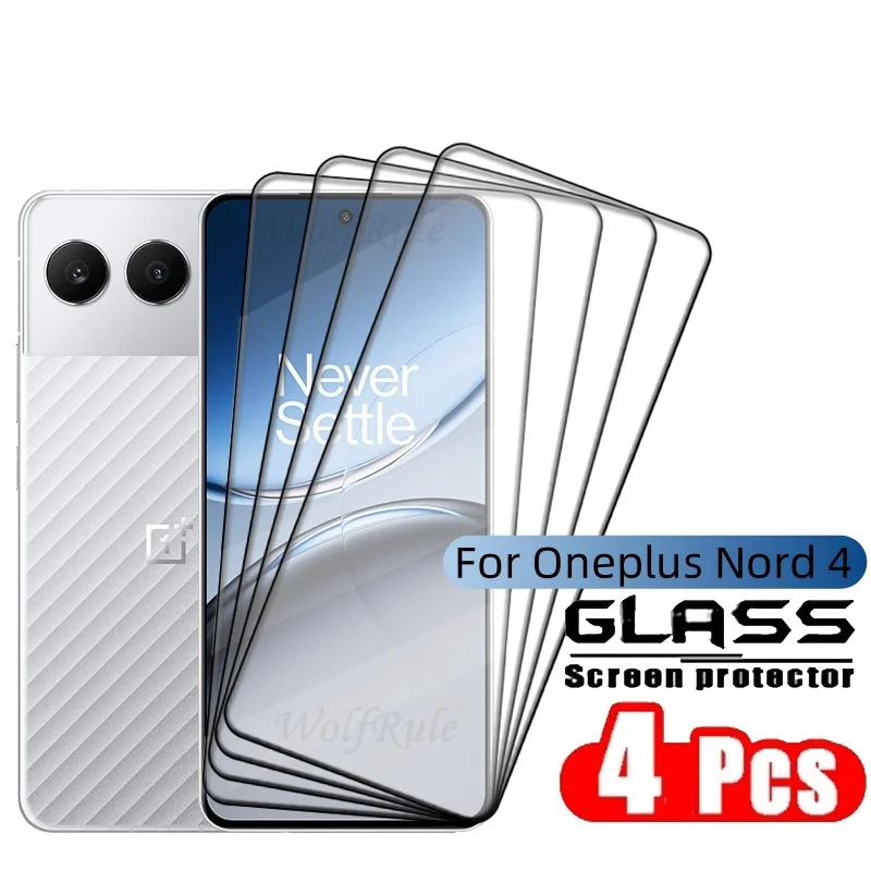 4PCS For Oneplus Nord 4 Glass Oneplus Nord 4 Tempered Glass Protective Full Cover Glue 9H Screen Protector Oneplus Nord 4 Nord4