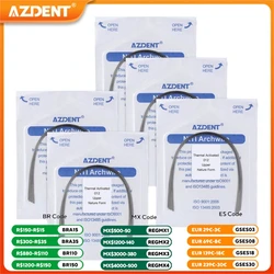 10PCS/Pack AZDENT Dental Orthodontic Heat Thermal Activated Niti Rectangular Round Arch Wires Natural Form Archwire Upper Lower