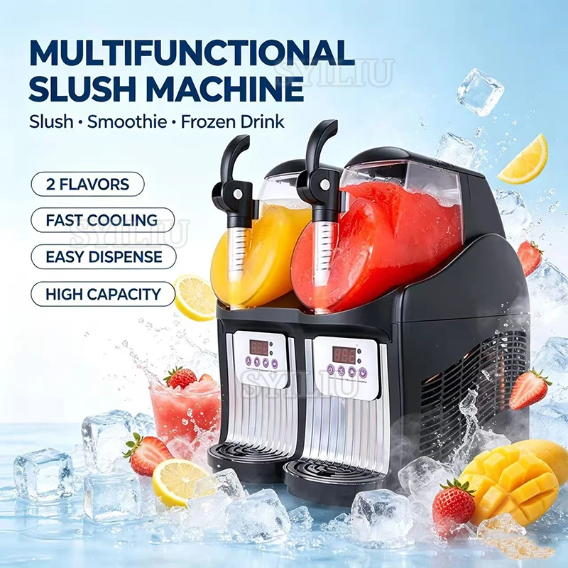 Snow Melting Machine Double Cylinder 6L*2 Mini Snow Melting Machine Small Commercial Slush Machines