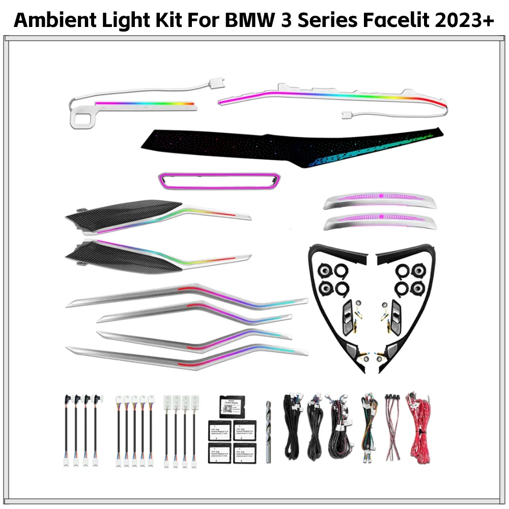 

APP Control 64 Color Dynamic Ambient Light Upgrade Kit for BMW 3 Series G20 LCI 2023+ Interior LED Lighting