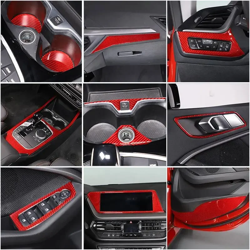 

For BMW 2 Series F44 2020-2024 Car Center Console Gearshift Panel Inside Door Handle Trim Sticker Interior Car Accessories