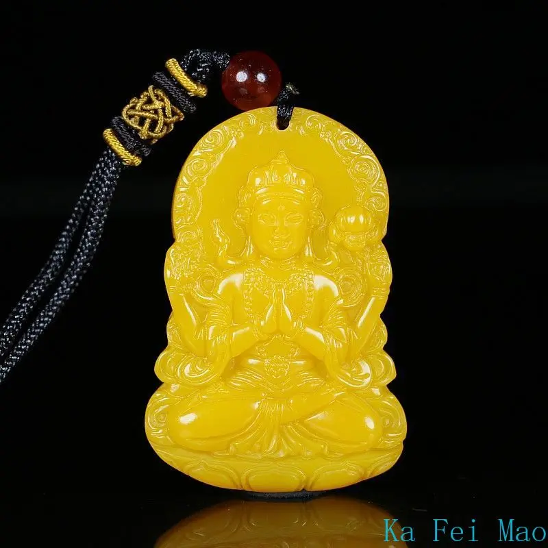 100% Hotan الجاديت الأخضر والأزرق متعدد الألوان ألف يد قوانيين قلادة عصرية للرجال والنساء