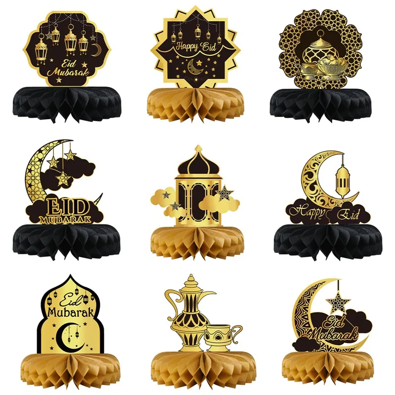 Eid Mubarak Paper Honeycomb Ornaments Ramadan Decoration For Home Eid Islam Muslim Party Decor Ramadan Kareem Mubarak Gifts Eid