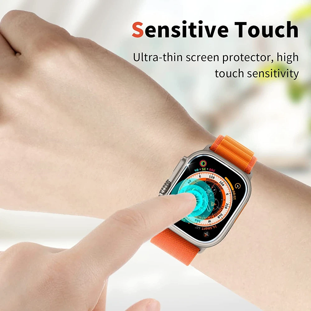 Screen Protector For Apple Watch Ultra 49 mm Accessories Tempered Glass HD Full Film iWatch Ultra 49mm Anti-Scratch Waterproof