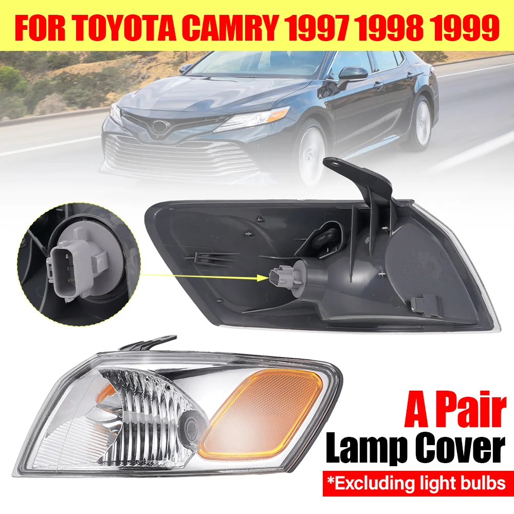 

A Pair Car Corner Lamps For Camry US 1997 1998 1999 Front Light Cover Marker Turn Signal Light Lenses Replacement Part