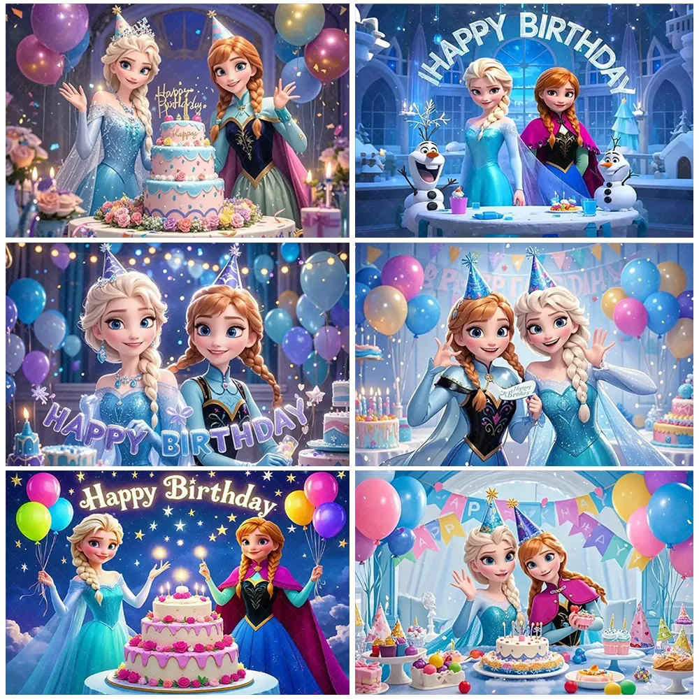 

Disney Frozen Elsa And Anna Princess Backdrop Frozen Birthday Party Decorations Girl Gifts Baby Shower Supplies Wall Banner