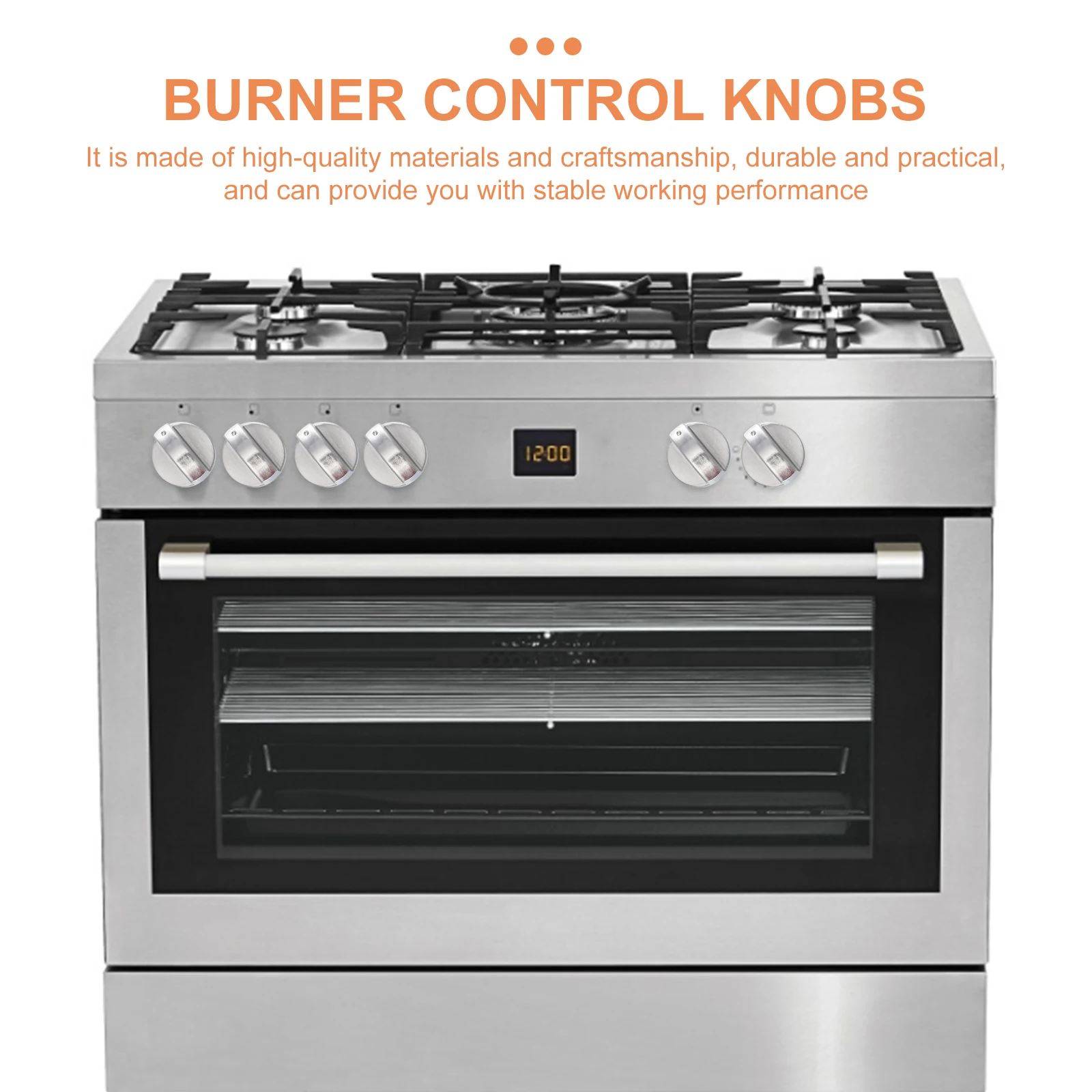 

4 Pcs Burner Metal Zinc Alloy Knob Range Knobs Stove Replacement Appliance Switch Silver