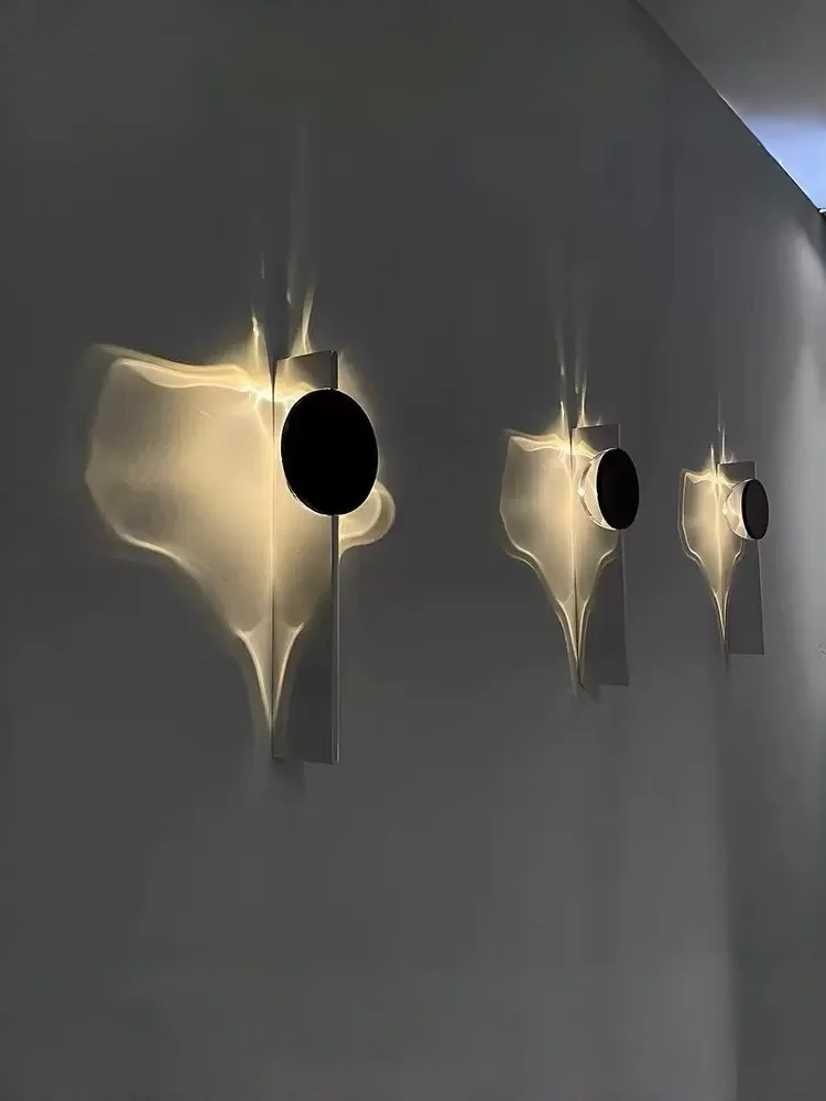 Creative Water Ripple LED Wired Wall Light Rotatable Bedroom Bedside Sofa Wall Light Corridor Stainless Steel Ambient Light