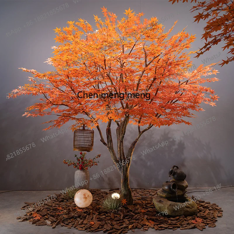 

Large shopping mall with green plants and fake trees, simple floor to ceiling decoration for indoor and outdoor landscaping