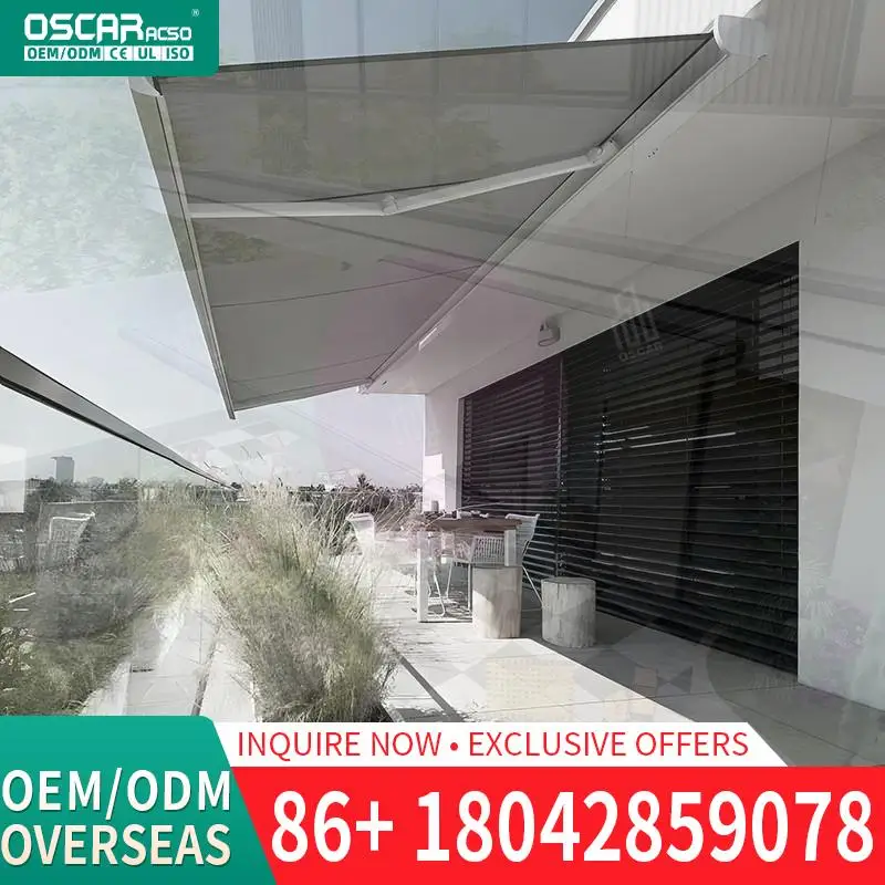 

Retractable Folding Arm Aluminum Window Awning for Balcony Outdoor Front and Back Yard Use Retractable Awning