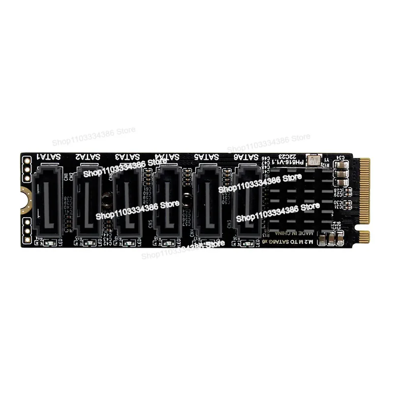 

M2 M-EKY PCIE3.0 To SATA6G 6-port Expansion NAS Hard Disk Expansion ASM1166 Supports PM