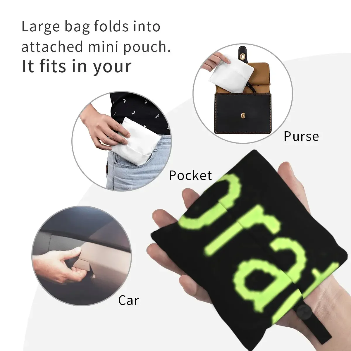 Brat (charlie Xcx) حقائب تسوق محمولة قابلة لإعادة الاستخدام حقيبة تسوق بقالة حقيبة يد حقيبة كتف