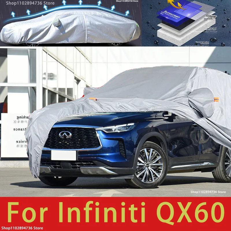 

For Infiniti QX60 fit Outdoor Protection Full Car Covers Snow Cover Sunshade Waterproof Dustproof Exterior Car accessories