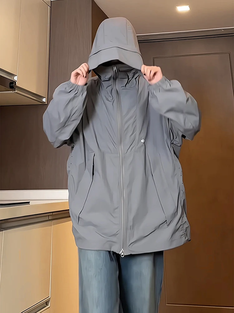 

ay Outdoor Ice Silk футболка-стойкая женская летняя рта верхняя одежда с капюшоном солнцезащитная одежда интегрированная маска American Sle