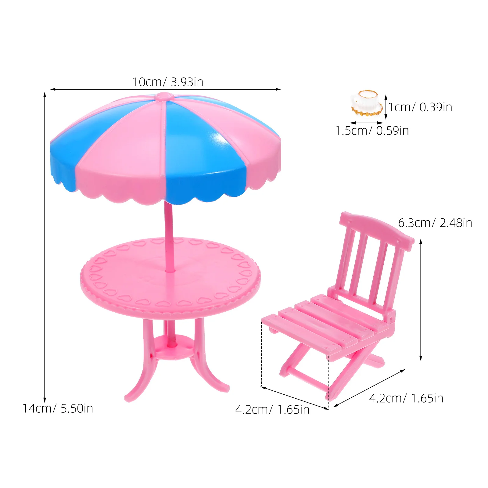 1 مجموعة مصغرة المشهد الديكور مايكرو الراتنج الأثاث لدمية اكسسوارات المطبخ طاولة صغيرة كرسي مجموعة القهوة الصغيرة #5