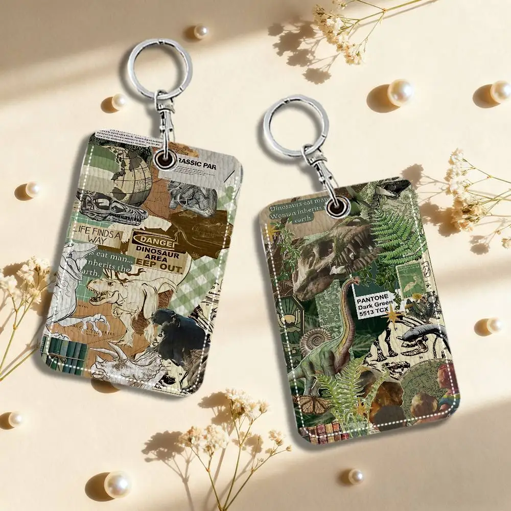 

Cool D-Dinosaur Keychain Card Holders Keyring Bank Bus ID Credit Cards Key Ring Chains Gift