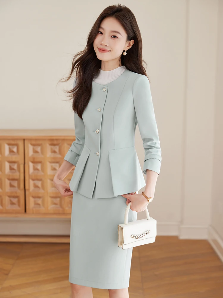 Roupas femininas profissionais da moda, saia + blazer de duas peças de alta qualidade. Fino e confortável, requintado e elegante