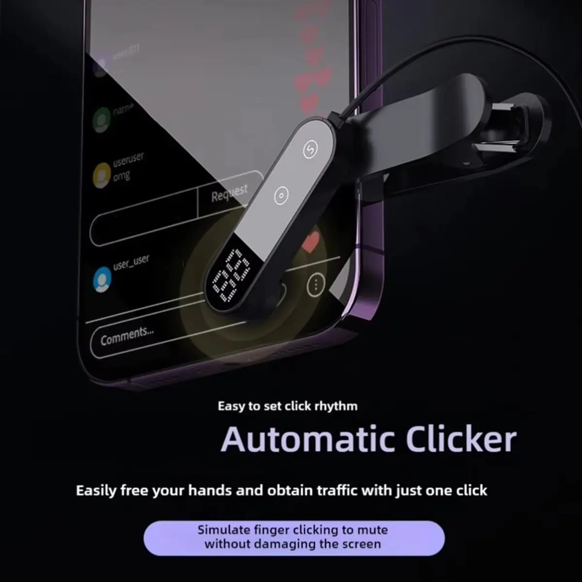 T3 Automatic Clicker Digital Screen for Smart Phone Apps Video Live Streaming Gadget Auto Click Screen Touch Device A