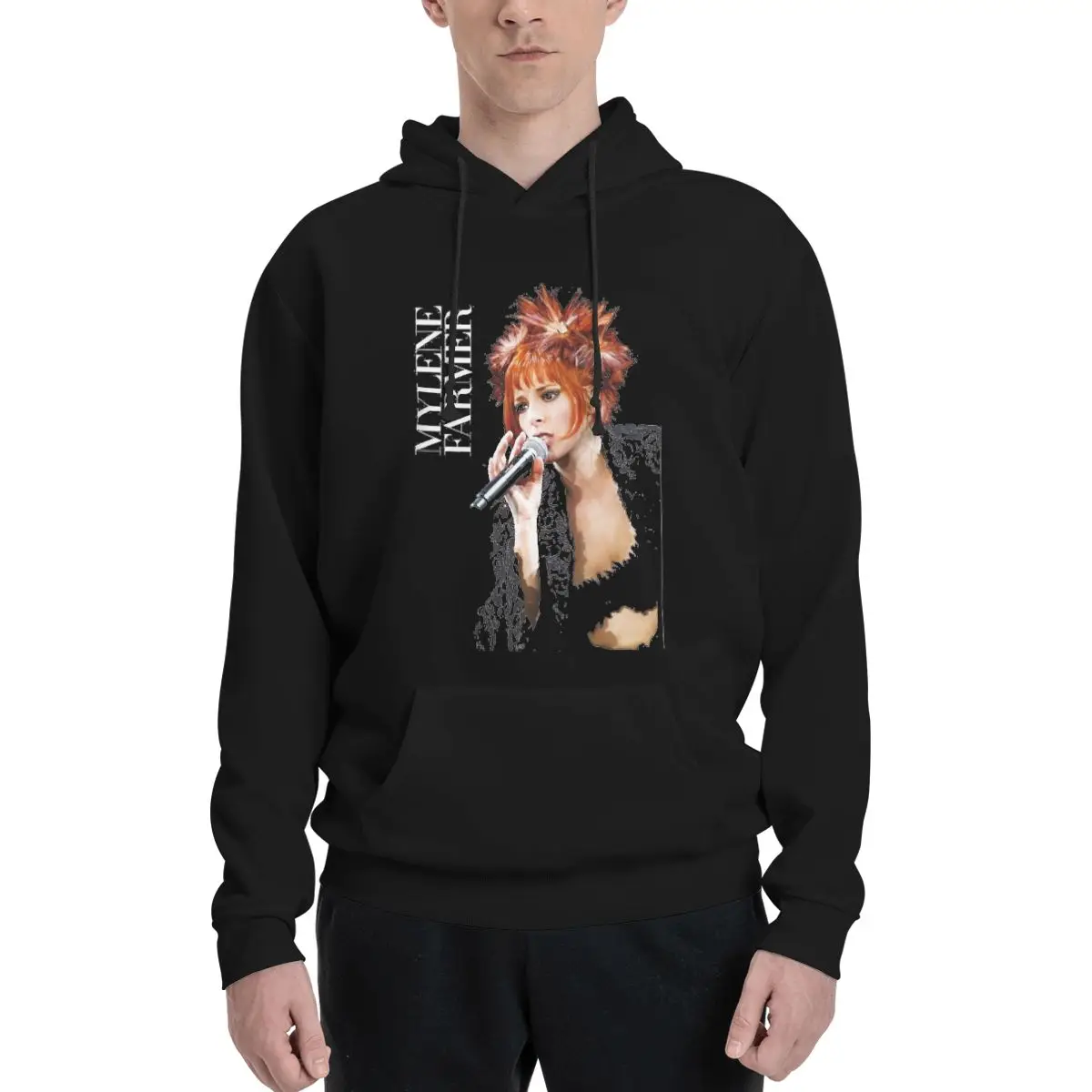 Mylene Farmer Casual Hoodies Man Music Fans Vintage Pullover Hoodie Spring Street Wear Printed Sweatshirts Oversize Clothing