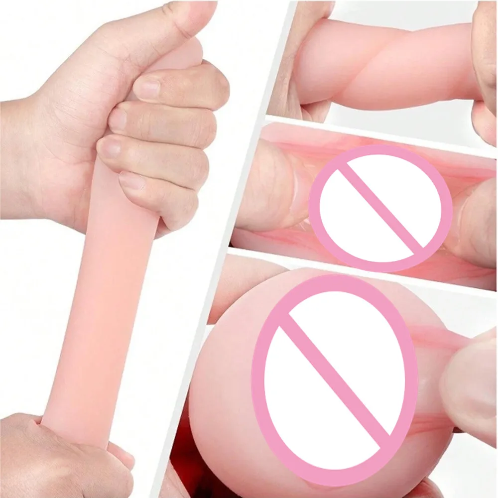 Manual Masturbation Cup Real Flesh Pocket Pussy Realistic Vaginal Tight Wrap Penis Stroking Toys Portable Adult Goods Male Toys