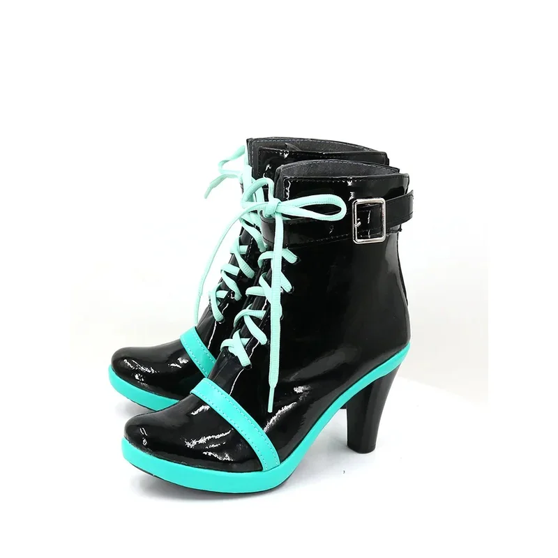 

2025 11 16th Anniversary Cosplay Shoes Women Men Miku Cos Anime Performance Black Boots
