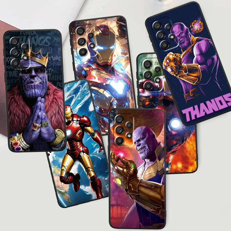 Marvel Iron Man Thanos For Samsung Note 20 10 Ultra Plus A31 A14 A12 A70 A34 A25 A04 A05 A15 A24 5G Black Soft Phone Case