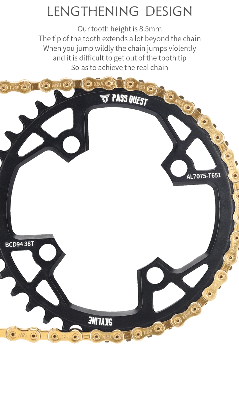 PASS QUEST 94BCD Mountain Bike Disc Positive and Negative Tooth Single Disc Suitable FORGX NX X1 1400 Bicycle Tooth Disc