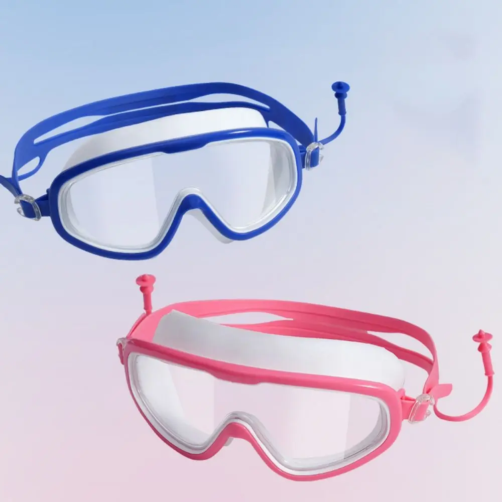 

Плавательные инструменты, большая оправа, плавательные очки, анти-туман с затычками для ушей, плавательные очки, регулируемые очки с защитой от УФ-лучей, плавательные очки, снаряжение