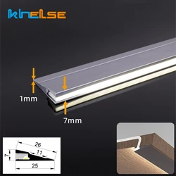 Ultra-thin 45 Degree Oblique Lighting Front Cabinet Lamp LED Aluminum Profile Invisible Wardrobe Layer Shelf Bar Light Max H7mm