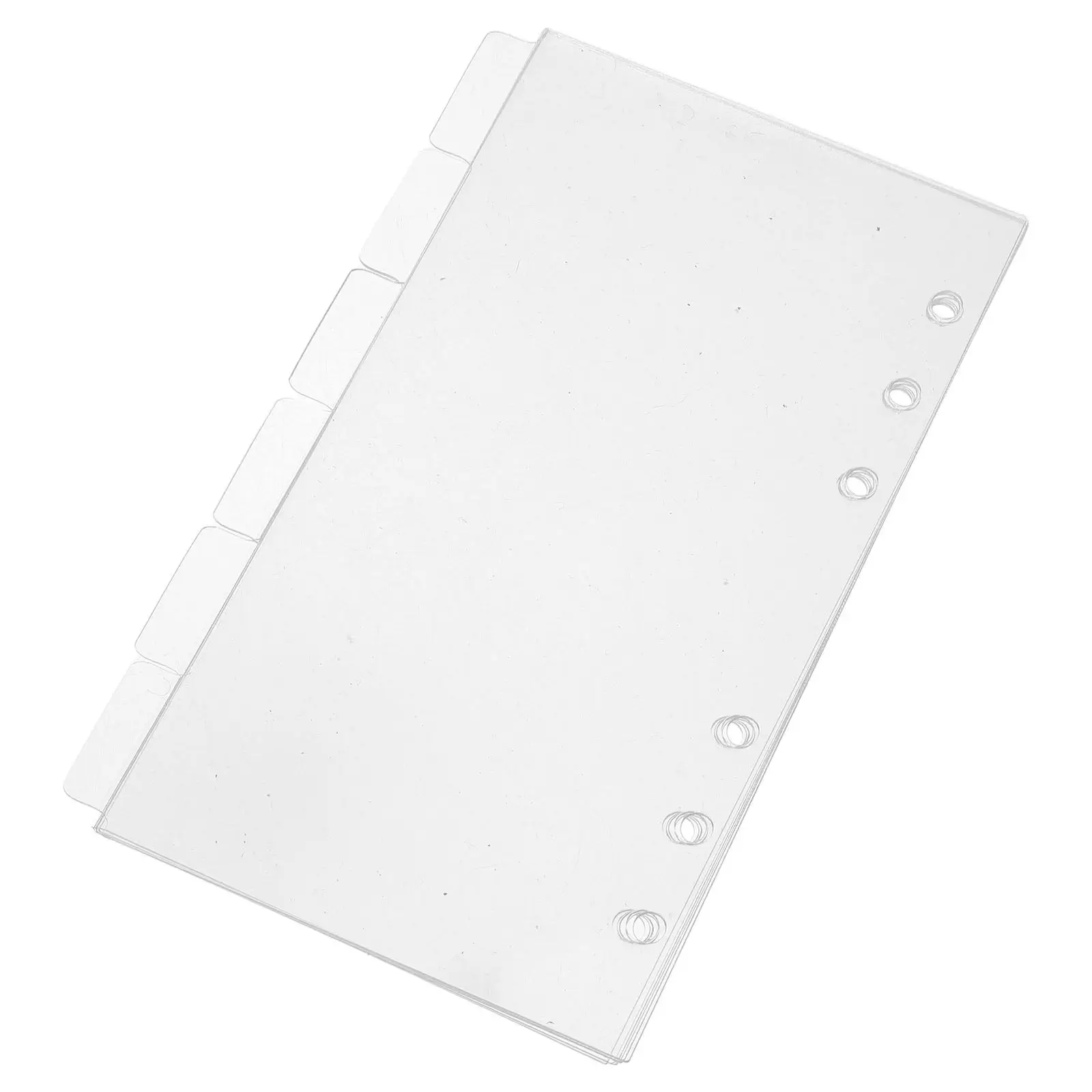 A6 Acrylic Planner Dividers 6 Pack Clear Index Tabs for 6 Ring Binder Notebook Diary Budget Organizer